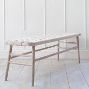 | 1x | ALSO HOIME KIBO WOODEN WHITE WASHED BENCH 130X40X46CM | COMPLETELY UNCHECKED AND BOXED |