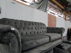 Chesterfield style 3 seater sofa, no major damage.