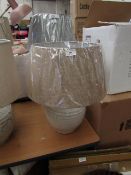 | 1X | COX & COX RIBBED CRACKLE GLAZED BARREL LAMP BASE  RRP £95  | LOOKS NEW NO GUARANTEE