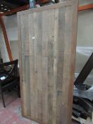 1X | COX AND COX RECLAIMED WOOD DINING TABLE TOP | NO LEGS AND THE TOP HAS A FEW SMALL MARKS AND