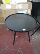 | 1X | COX & COX  INDUSTRIAL BLACK METAL ROUND SIDE TABLE 60CM DIAMETER  | RRP £175 | BOXED | LOOK