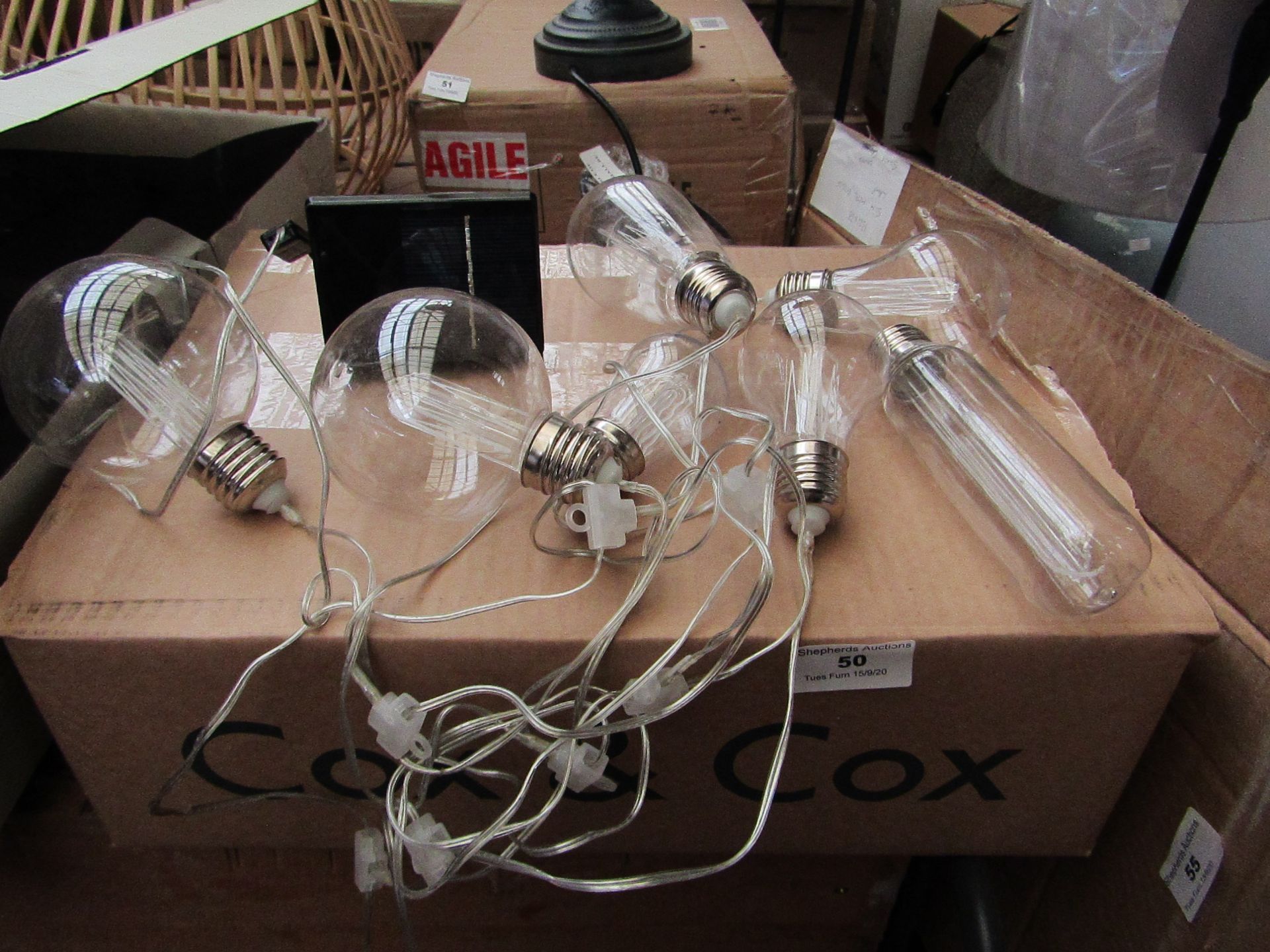 | 1X | COX & COX SOLAR VINTAGE STYLE STRING SOLAR LIGHTS | LOOKS NEW NO GUARANTEE | RRP £35 |