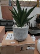 | 1x | FAUX POTTED ALOE PLANT | BOX SAYS DAMAGED PLANT WHICH APPEARS TO BE ON THE TIP OF ONE OF