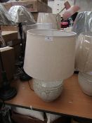 | 1X | COX & COX RIBBED CRACKLE GLAZED BARREL LAMP BASE  RRP £95  | LOOKS NEW NO GUARANTEE