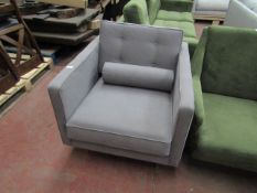 | 1x | SWOON GREY FABRIC ARMCHAIR | NEEDS A CLEAN | RRP £- |