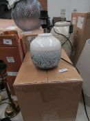 | 1x | BLUE OMBRE SMALL TABLE LAMP | DOESN'T APPEAR TO BE ANY MAJOR DAMAGE, NO SHADE | RRP £50 |