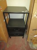 | 1X | COX & COX  BLACK TWO DRAWER BEDSIDE CABINET 76 X 42 X 36 CM | RRP £295 | LOOKS UNUSED NO