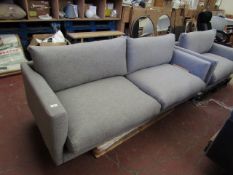 | 2x | SWOON SOFAS BEING A 2 SEATER GREY FABRIC SOFA  WITH MATCHING ARMCHAIR | BOTH HAVE ISSUES IN