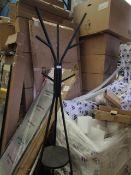 | 1 X | BLACK METAL & WOOD COAT STAND | LOOKS UNUSED (NO GUARANTEE) |