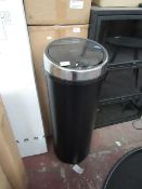 | 1X | MADE.COM SENSE TOUCH FREE 50L BIN IN BLACK | UNCHECKED AND BOXED | RRP £49 |