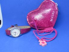 Little Tix Girls fashion watch set includes a watch, friendship bracelet and Heart shaped purse, new