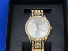 Spirit Ladies Diamante set Rose Gold coloured watch, new inpresetnation box, ticking.