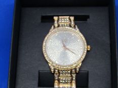 Spirit Ladies Diamante set Rose Gold coloured watch, new inpresetnation box, ticking.