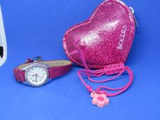 Little Tix Girls fashion watch set includes a watch, friendship bracelet and Heart shaped purse, new