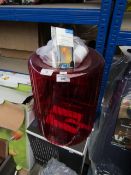 Pendant light Fitting in Red Glass. Looks unused & Boxed