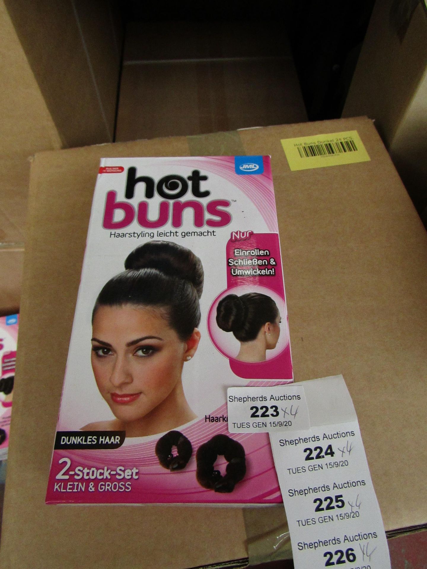 4 x JML Hot Buns 2 Piece sets For Brown hair. New & Boxed