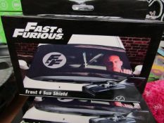 1x Fast & Furious - Car Tidy - New & Packaged. 1x Fast & Furious - Frost & Sun Shield - New &