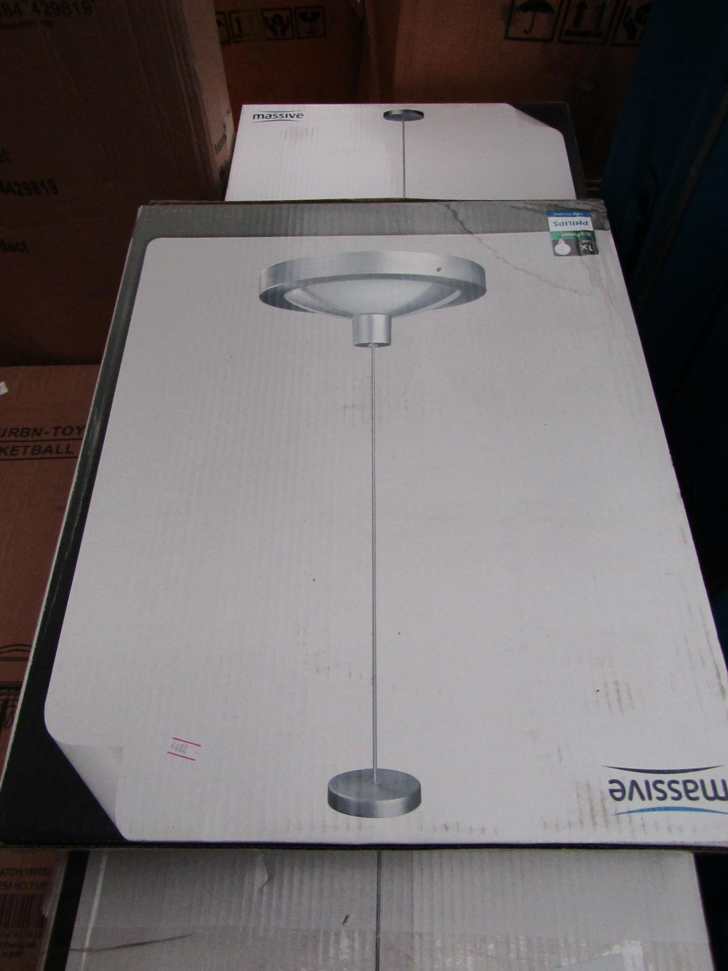 Massive - Pendent Silver Light Includes Philips 14W Eco Power Light Bulb - Unchecked & Boxed.