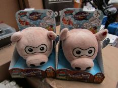 2x Chuck Imals - Talking Pig Teddie - Look New & Boxed.