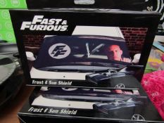 1x Fast & Furious - Car Tidy - New & Packaged. 1x Fast & Furious - Frost & Sun Shield - New &