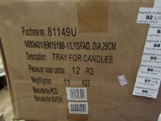 12x Trays for Candle's - Unchecked & Boxed.