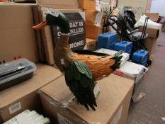 Metal Garden Duck Ornament - Wing Needs Attention.