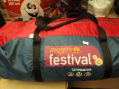 Regatta Festival Hydrafort 4 Man Tunnel Tent. Comes in a carry bag but unchecked