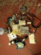 Box of Approx 15 Electrical Items & a Spa Filter. See image