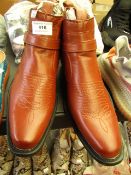 Mens Brown Boots Small Heel - Size 9 - Good Condition.