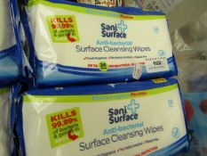 6 x 56 Sani Wipes Anti Bac Surface Cleansing Wipes. Unused