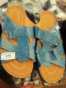 Blue & Brown Sandels - Approx Size 7 - Good Condition.