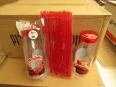 Box of 24 Miraculous 500ml Milk Bottles with Straws. Unsued & Boxed