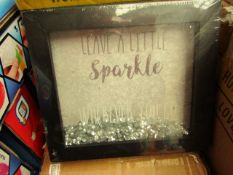 Box of 4 'Leave A Little Sparkle' Hanging Sign - (18.5x13.5x16.5) - All Look New & Boxed.