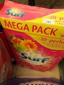 Surf with Tropical lily 130 Washes Washing Powder. Box has split