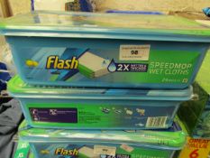 2 x 24 Refills Flash Speedmop Wet Cloths. Paxkaged