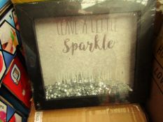 Box of 4 'Leave A Little Sparkle' Hanging Sign - (18.5x13.5x16.5) - All Look New & Boxed.