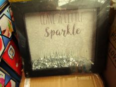 Box of 4 'Leave A Little Sparkle' Hanging Sign - (18.5x13.5x16.5) - All Look New & Boxed.