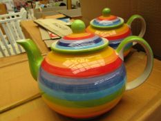 2x Rainbow - Large Teapot - New & Packaged.