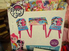 My Little Pony Wooden Table & 2 x Chairs. Boxed