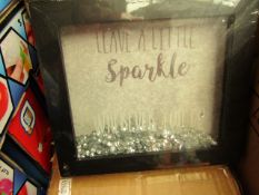 Box of 4 'Leave A Little Sparkle' Hanging Sign - (18.5x13.5x16.5) - All Look New & Boxed.