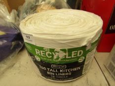 100 x Banquet Tall Kitchen Bin Liners.