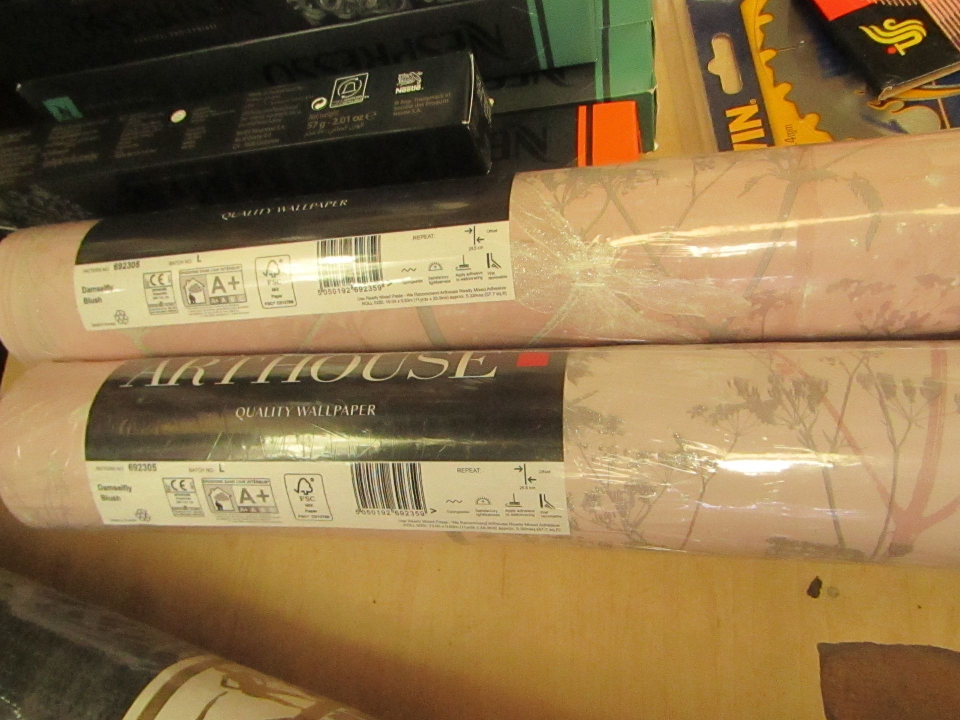 2 x Rolls of arthouse wallpaper. See image. Packaged