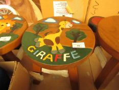 Small kids Wooden Stool. 26cm Tall x 28cm Diameter. See Image For Design