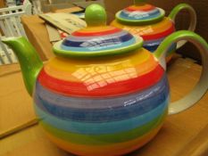 2x Rainbow - Large Teapot - New & Packaged.