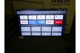 TCL 50EP668 50" Smart 4K Ultra HD TV with HDR10 and Freeview Play, powers on but appears to have a