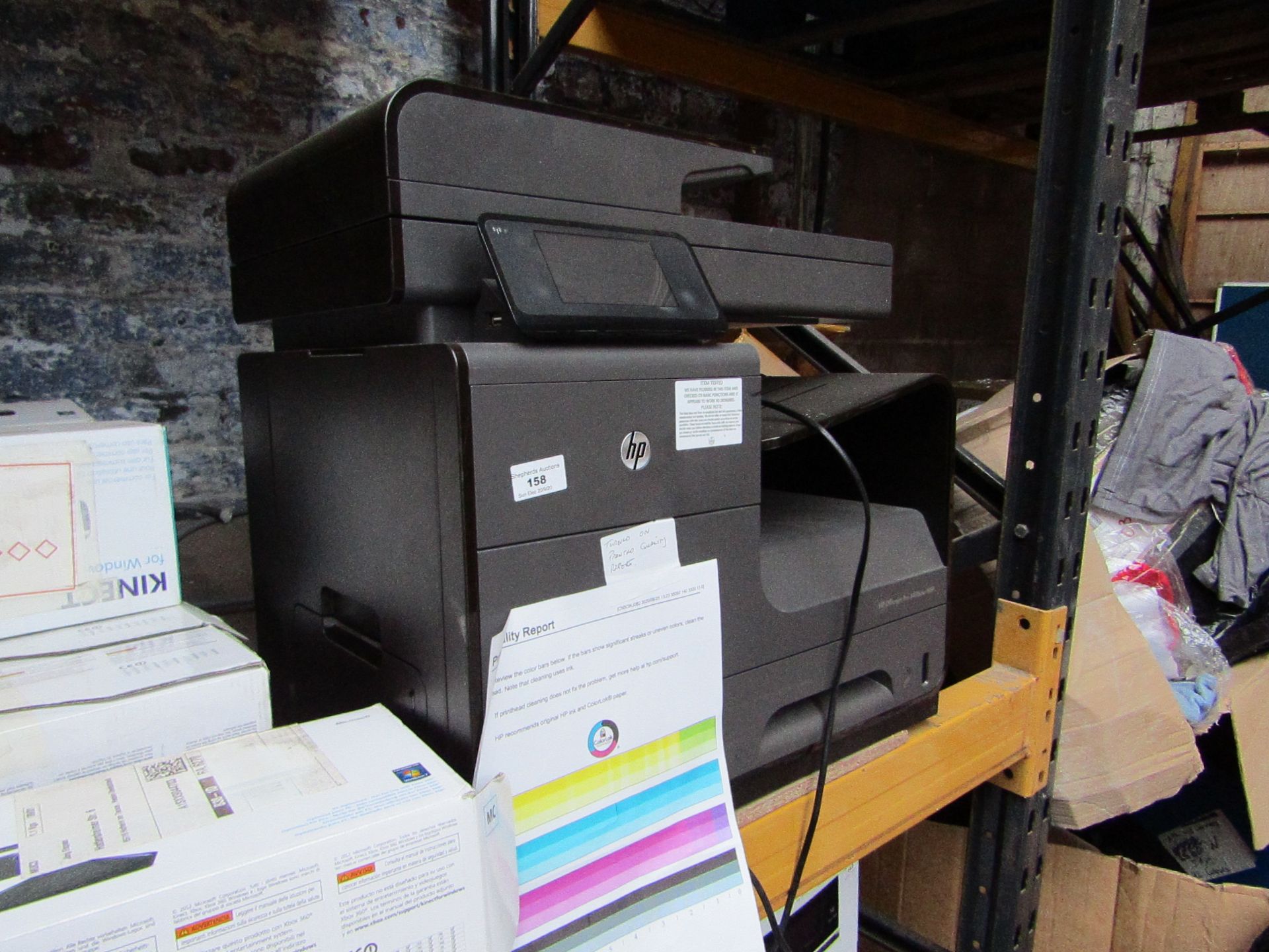 HP OfficJet Pro X476DW MFP printer, powers on and we have printed a Print Quality report off, not