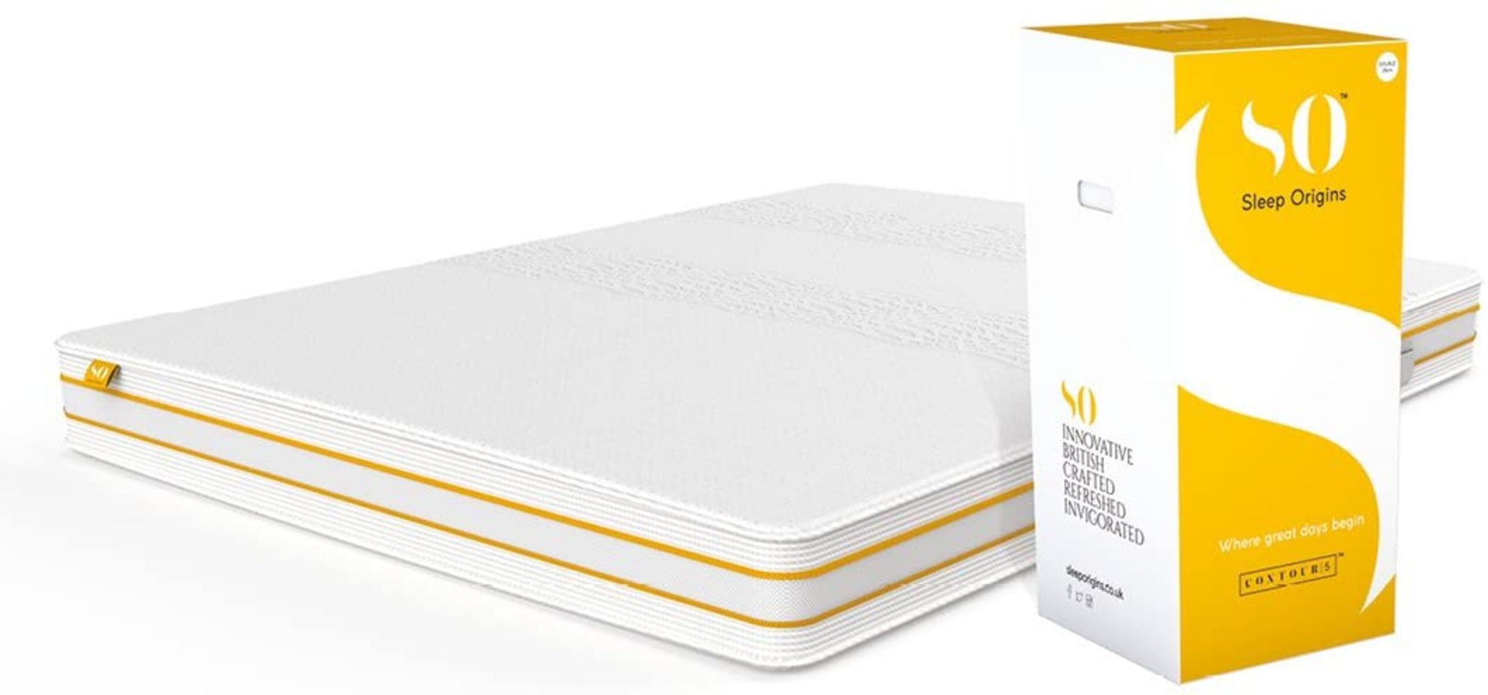 New Sleep Origins Mattresses, rolled and boxed, various sizes and thicknesses