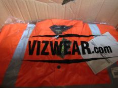 Vizwear - Orange Bomber Jacket - Size 4XL - New & Packaged.