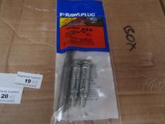 5x Rawl Plug - Loose Rawlbolt Brickwork Fixing (14mm) (Pack of 2 with Free 14mm Drill Bit) - New &