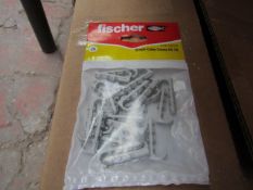 5x Fischer - Single Cable Clamp ES 10 - (Packs of 25) - New & Packaged.